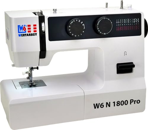 W6 Nähmaschine N 1800 Pro mit 25 Programmen | Freiarm | automatischer Einfädler | CB-Greifer | Knopflochautomatik | Jeans nähen | 100 Watt Servo Motor